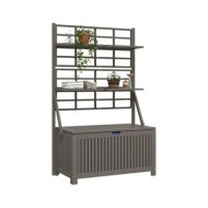 Boîte de rangement et treillis Gris 99x50x160 cm Acacia massif