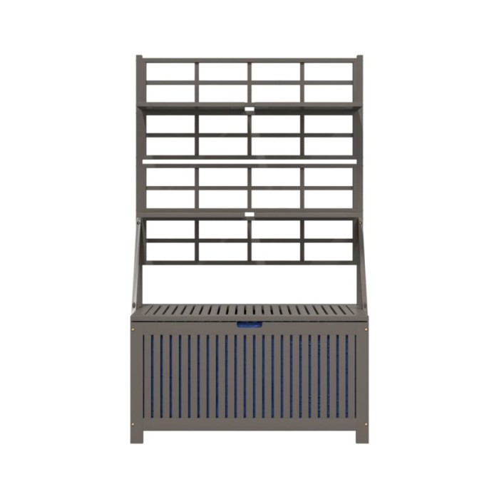 Boîte de rangement et treillis Gris 99x50x160 cm Acacia massif