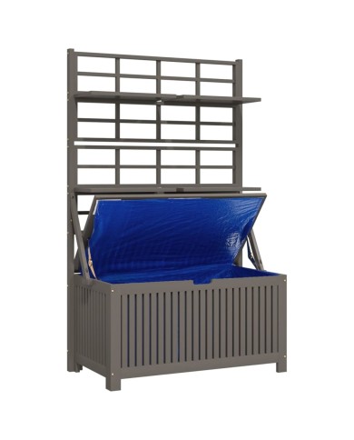 Boîte de rangement et treillis Gris 99x50x160 cm Acacia massif