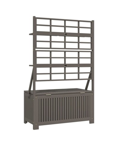 Boîte de rangement et treillis Gris 99x50x160 cm Acacia massif
