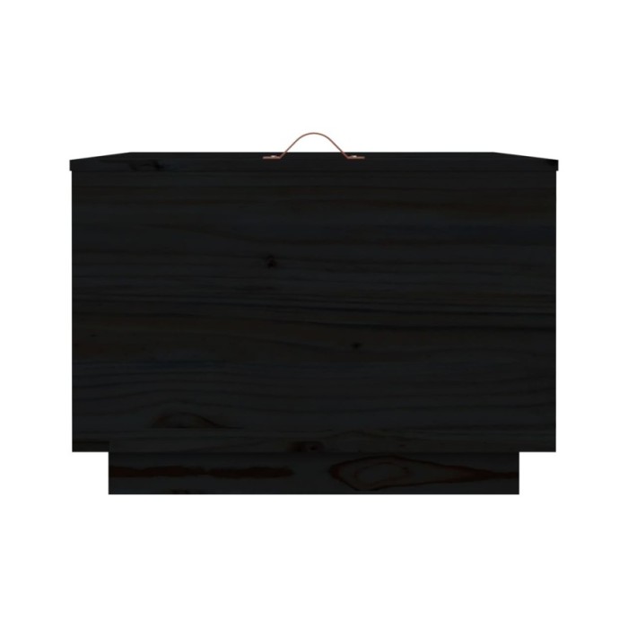 Boîtes de rangement et couvercles 3 pcs Noir Bois massif de pin