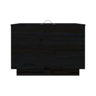 Boîtes de rangement et couvercles 3 pcs Noir Bois massif de pin