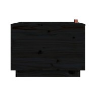 Boîtes de rangement et couvercles 3 pcs Noir Bois massif de pin