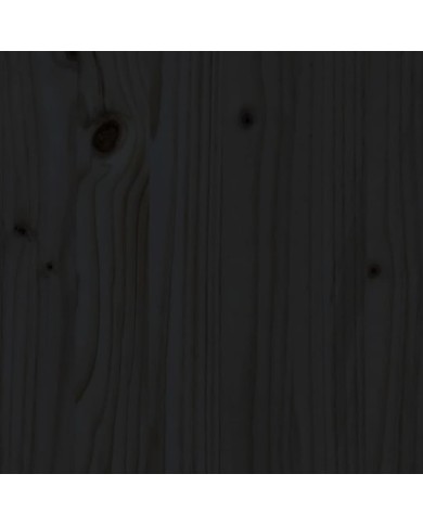 Boîtes de rangement et couvercles 3 pcs Noir Bois massif de pin