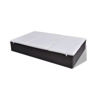 Chaise longue double avec coussin Résine tressée Marron