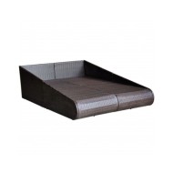 Lit de jardin Marron 201x139 cm Résine tressée