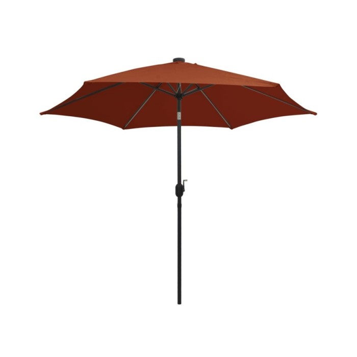 Parasol avec LED et mât en aluminium 300 cm Terre cuite