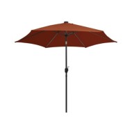 Parasol avec LED et mât en aluminium 300 cm Terre cuite