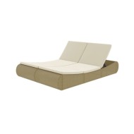 Chaise longue d'extérieur Résine tressée Beige