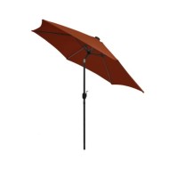 Parasol avec LED et mât en aluminium 300 cm Terre cuite
