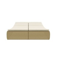 Chaise longue d'extérieur Résine tressée Beige