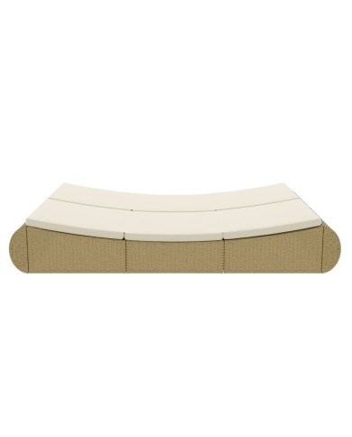 Chaise longue d'extérieur Résine tressée Beige