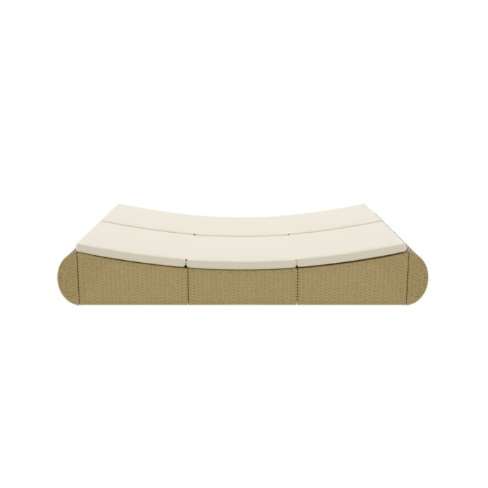 Chaise longue d'extérieur Résine tressée Beige