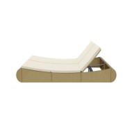 Chaise longue d'extérieur Résine tressée Beige