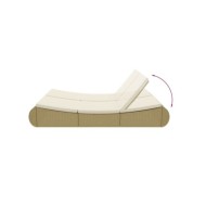 Chaise longue d'extérieur Résine tressée Beige