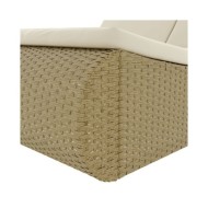 Chaise longue d'extérieur Résine tressée Beige