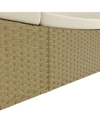 Chaise longue d'extérieur Résine tressée Beige