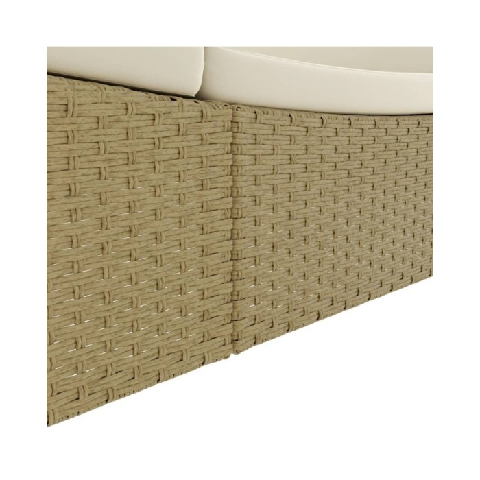 Chaise longue d'extérieur Résine tressée Beige