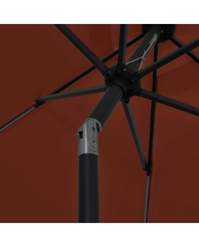 Parasol avec LED et mât en aluminium 300 cm Terre cuite