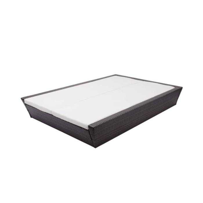 Lit de repos d'extérieur avec coussin Résine tressée Marron