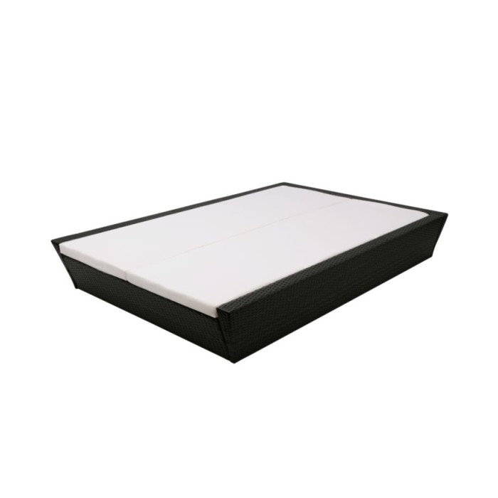 Lit de repos d'extérieur avec coussin Résine tressée Noir