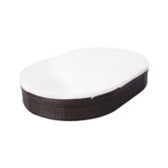Lit de repos d'extérieur avec coussin Résine tressée Marron