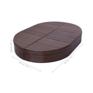 Lit de repos d'extérieur avec coussin Résine tressée Marron