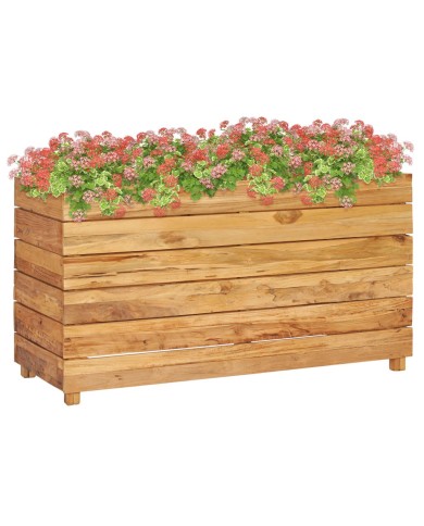 Lit surélevé 100x40x55 cm Bois de teck recyclé et acier