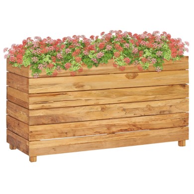 Lit surélevé 100x40x55 cm Bois de teck recyclé et acier