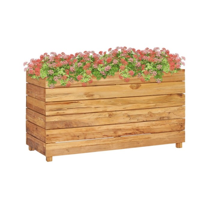 Lit surélevé 100x40x55 cm Bois de teck recyclé et acier