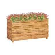 Lit surélevé 100x40x55 cm Bois de teck recyclé et acier
