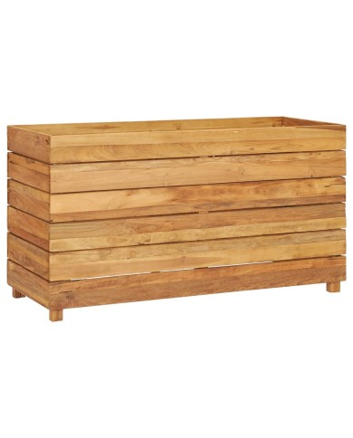 Lit surélevé 100x40x55 cm Bois de teck recyclé et acier