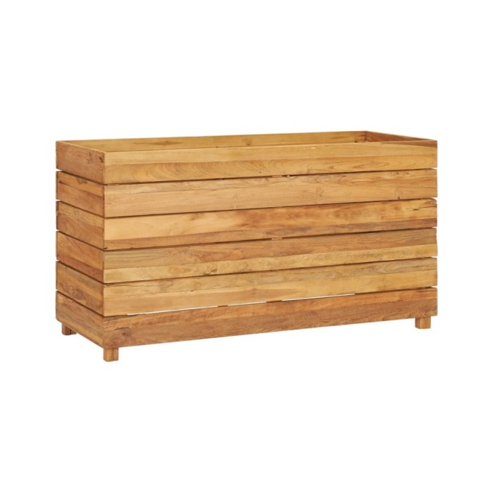 Lit surélevé 100x40x55 cm Bois de teck recyclé et acier