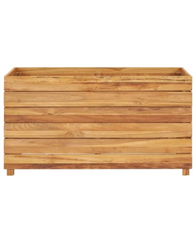 Lit surélevé 100x40x55 cm Bois de teck recyclé et acier