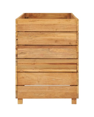 Lit surélevé 100x40x55 cm Bois de teck recyclé et acier