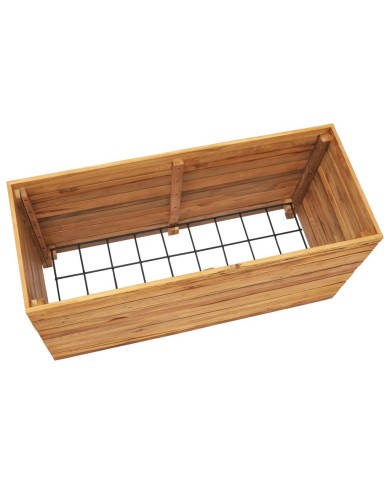 Lit surélevé 100x40x55 cm Bois de teck recyclé et acier