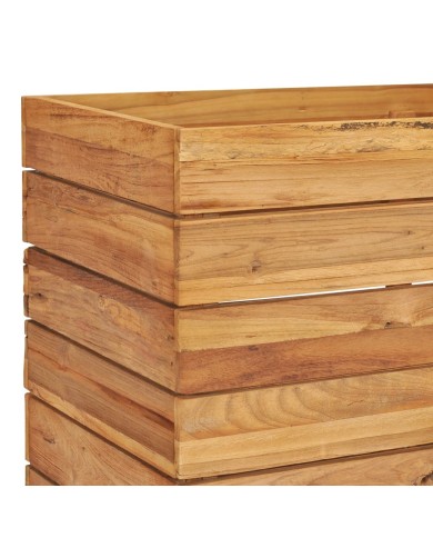 Lit surélevé 100x40x55 cm Bois de teck recyclé et acier