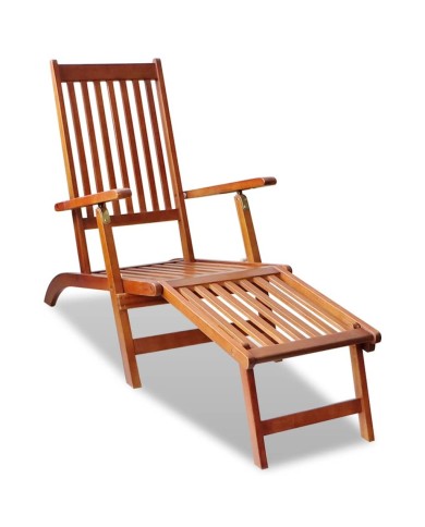 Chaise de terrasse avec repose-pied Bois d'acacia solide