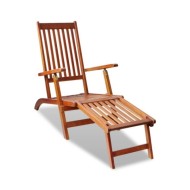 Chaise de terrasse avec repose-pied Bois d'acacia solide
