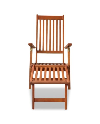 Chaise de terrasse avec repose-pied Bois d'acacia solide