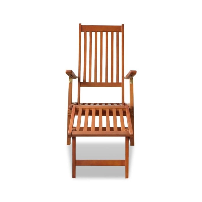 Chaise de terrasse avec repose-pied Bois d'acacia solide