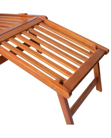 Chaise de terrasse avec repose-pied Bois d'acacia solide