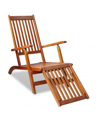 Chaise de terrasse avec repose-pied Bois d'acacia solide
