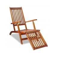 Chaise de terrasse avec repose-pied Bois d'acacia solide