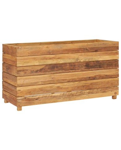 Lit surélevé 100x40x55 cm Bois de teck recyclé et acier