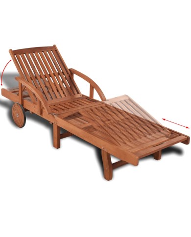 Chaise longue Bois d'acacia solide