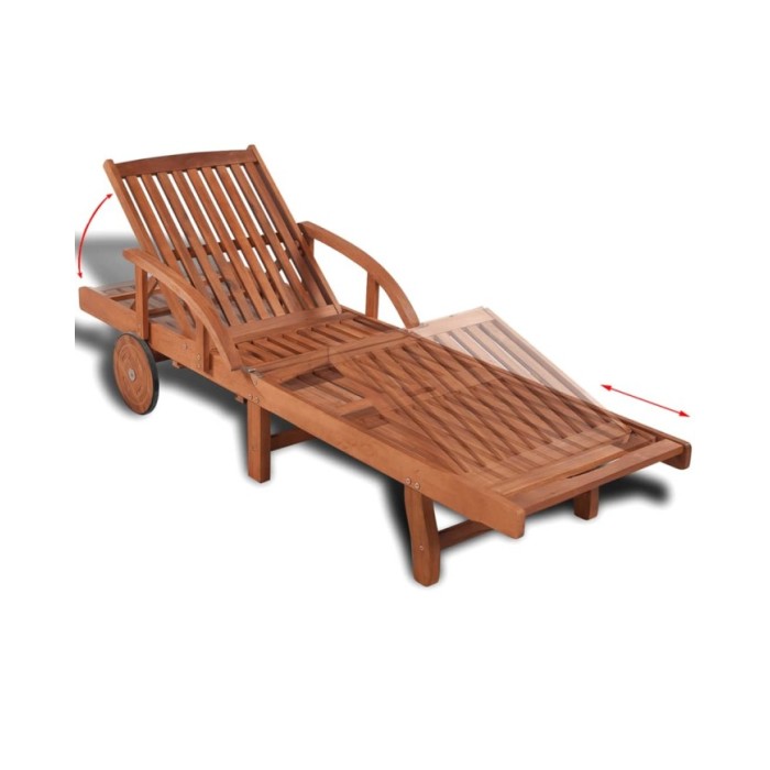 Chaise longue Bois d'acacia solide