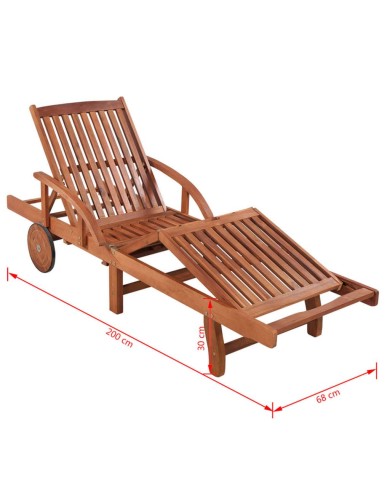 Chaise longue Bois d'acacia solide