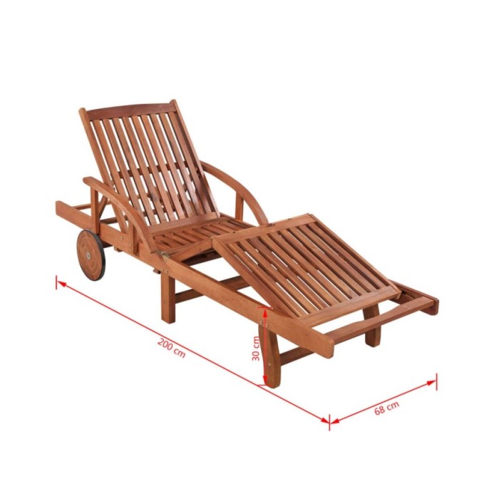 Chaise longue Bois d'acacia solide