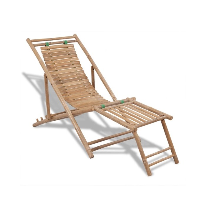 Chaise de terrasse d'extérieur avec repose-pied Bambou